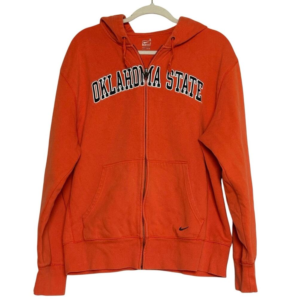 Y2K Nike Team Oklahoma State Cowboys Full Zip Hoodie Orange Men’s L OSU